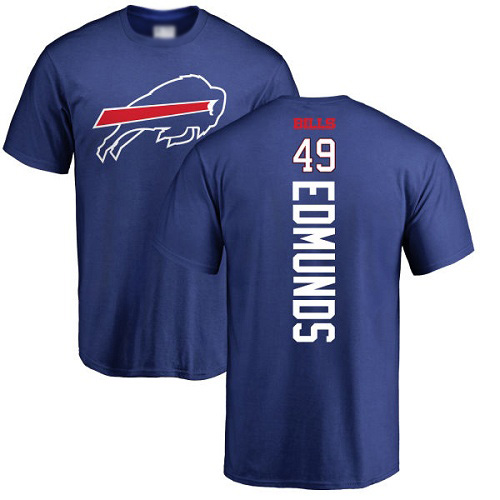 Men NFL Buffalo Bills #49 Tremaine Edmunds Royal Blue Backer T Shirt